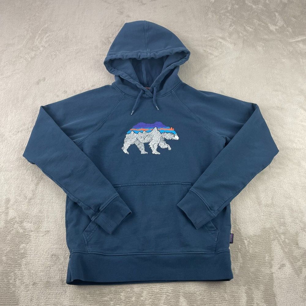Patagonia Hoody Women Small Blue Back for Good Organic Bear Logo Regular‎ Fit